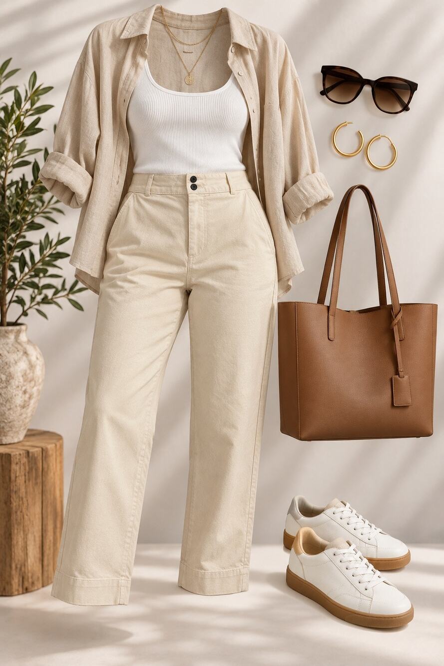 Everlane Women’s 14 Bone Organic Cotton Straight Leg Crop Pants NWT